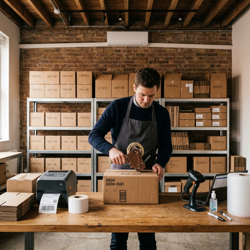 Prijana boutique packing station & prep workspace